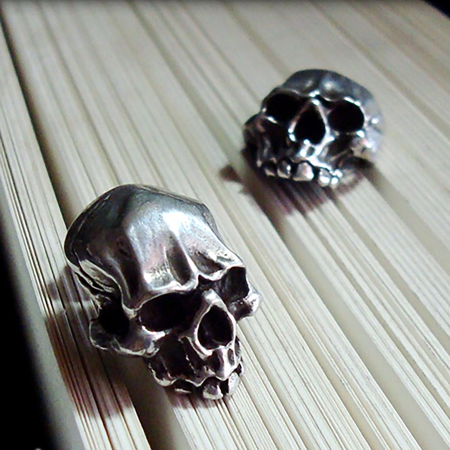 Skull ear studs, skull jewelry, sterling silver ear studs-handmade