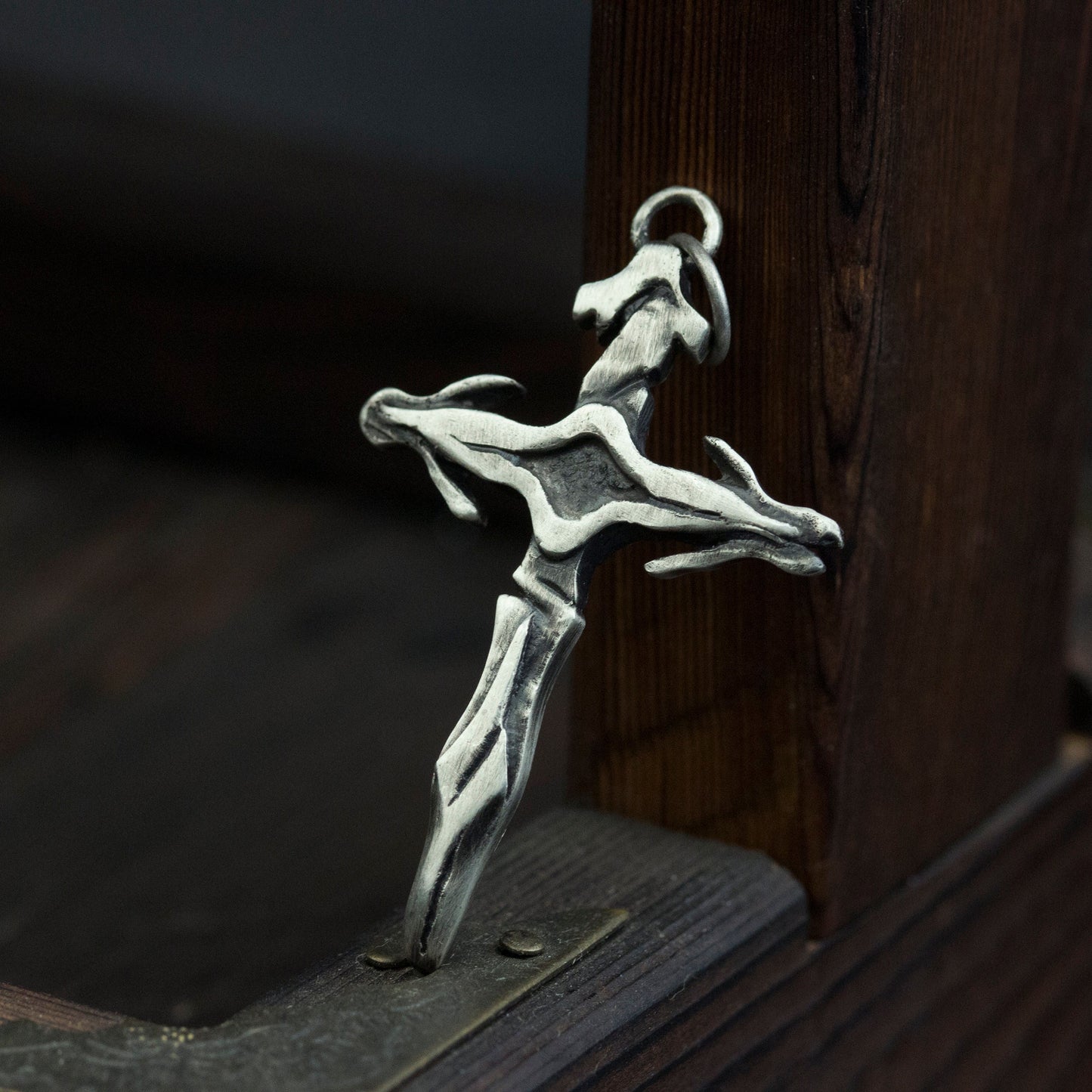 Hook Shaped Cross 925 Silver Pendant Necklace, Christian Cross Faith Jewelry Necklace Pendant, Unique Cross-Craftsman made