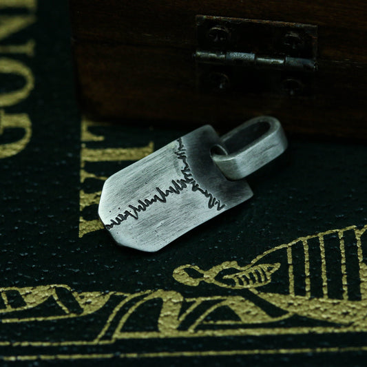 925 Sterling Silver Simple Pendant Necklace, Cracked Silver Necklace Pendant, Simple Pendant Charm, Unisex Jewelry - Handmade