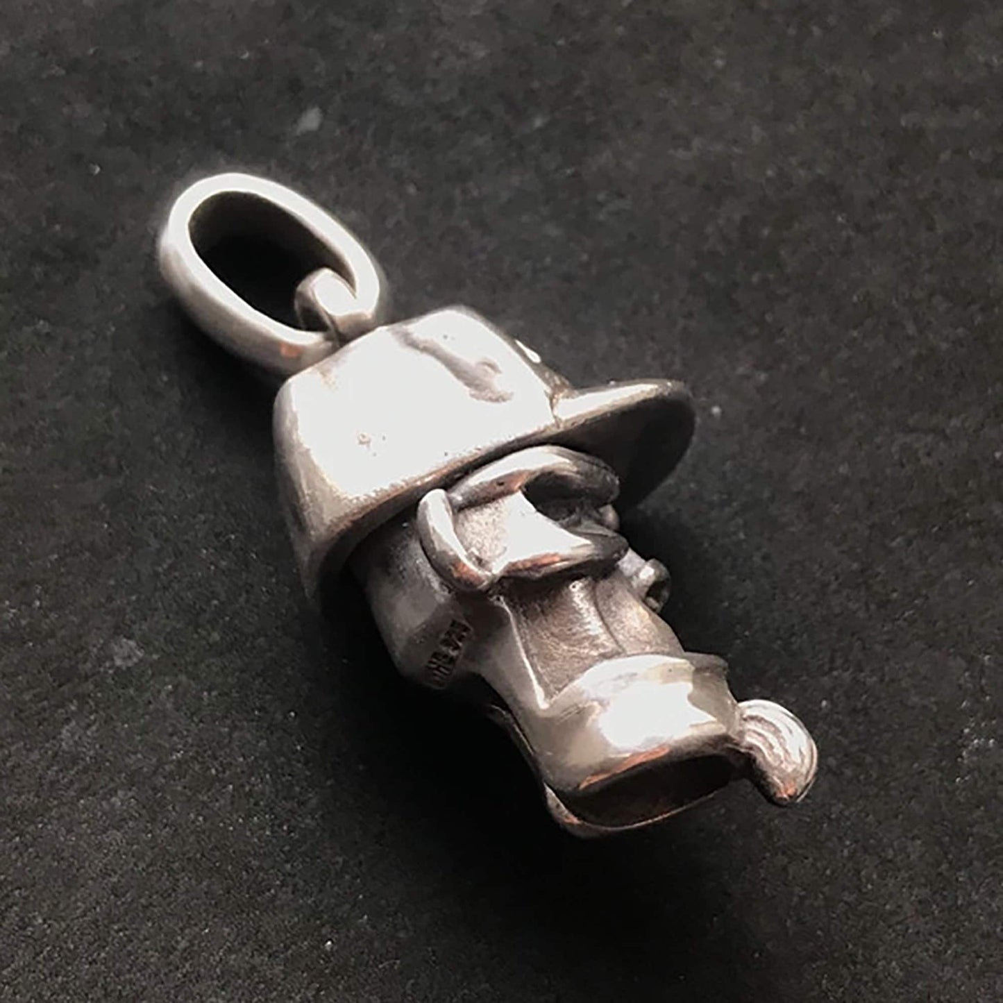 925 Sterling Silver Santa Skull Pendant, Skull Necklace, Santa Claus, Christmas Gifts, Father's Day Gifts, Holiday Gifts - Handmade