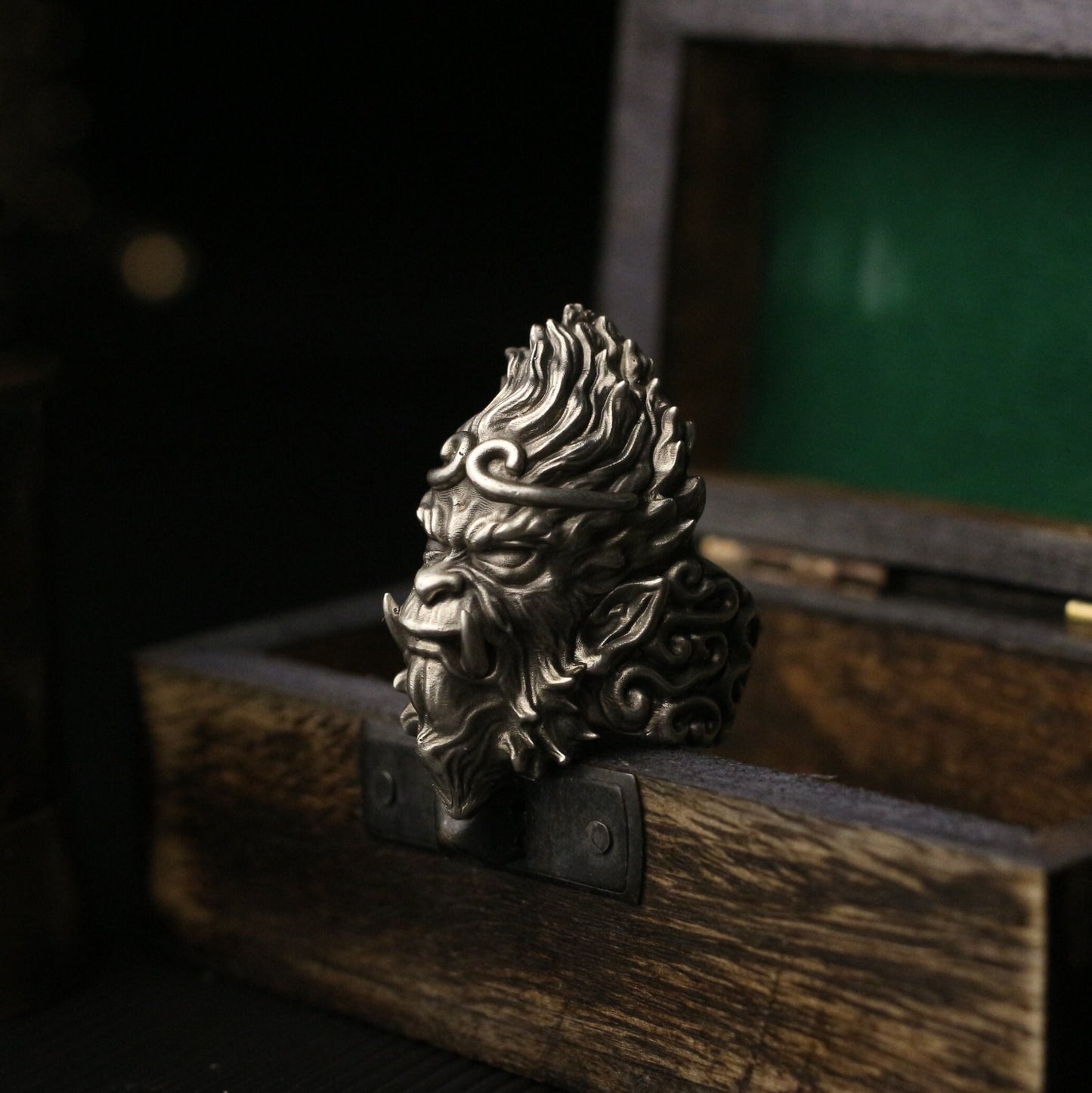 Monkey King 925 silver ring, Monkey King Jewelry - Craftsman made - SATANHORN