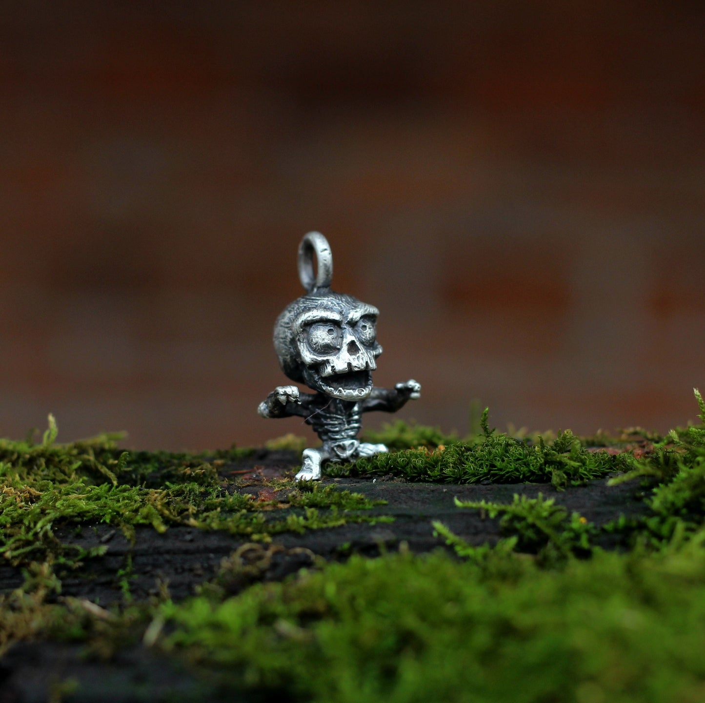 Skull skeleton 925 pendant necklace accessory, unique and funny jewelry necklace gift for human skeleton - Craftsman Made