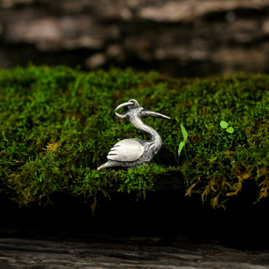 Silver Bird Necklace, Crane Necklace,Origami Animal Jewelry, Personalized Gift, Best Friend Gift, Coworker Gift - Craftsman Made