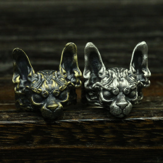 Hairless cat 925 silver ring, Pet cat silver jewelry,Canadian Hairless,Cat ring, sterling silver cat ring, original ring - Craftsmen made - SATANHORN