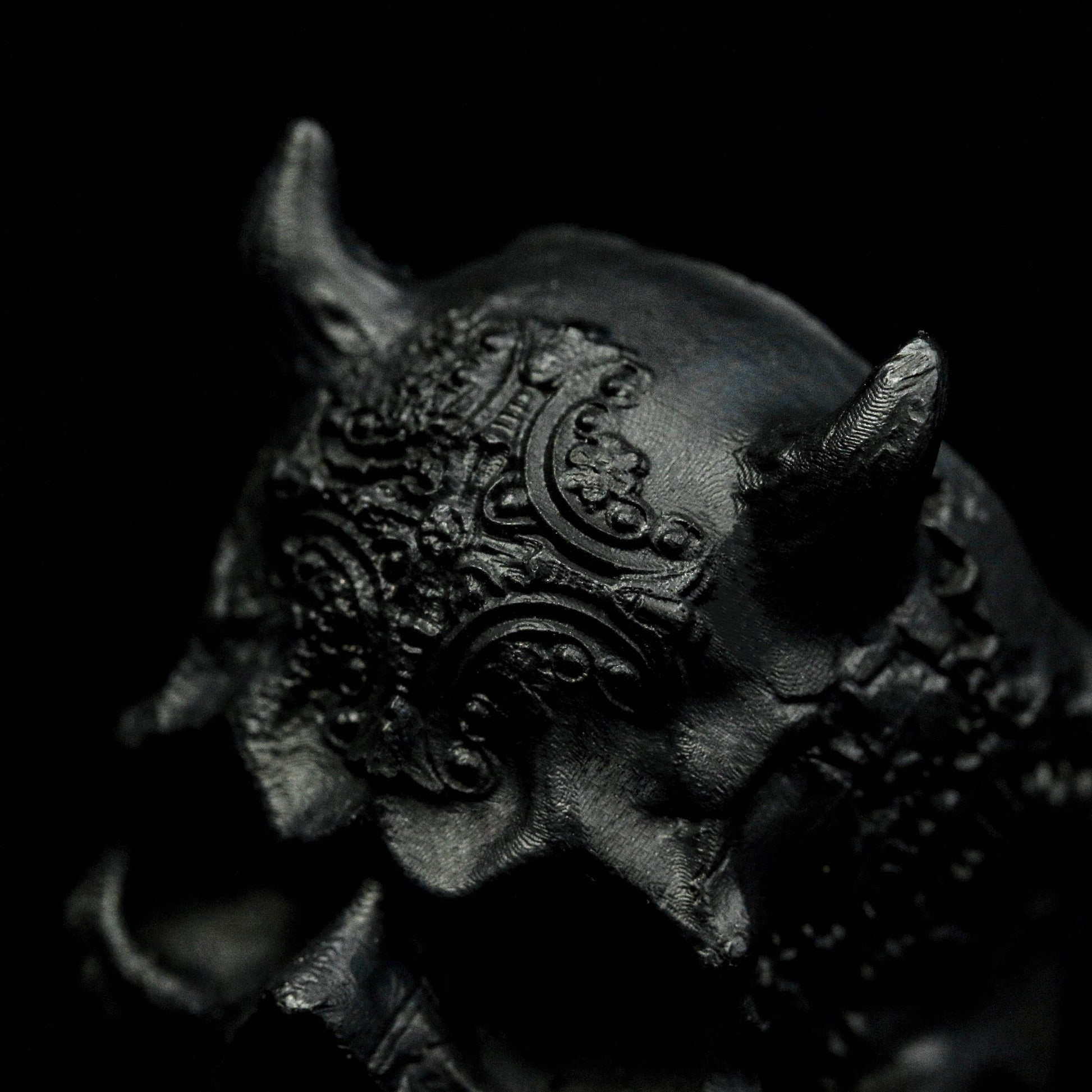 Mechanical Skull Ring, Jawless Skull Silver Ring, Delicate Engraved Sterling Silver Ring, Men's Skull Skull Ring Knight Skull Jewelry.