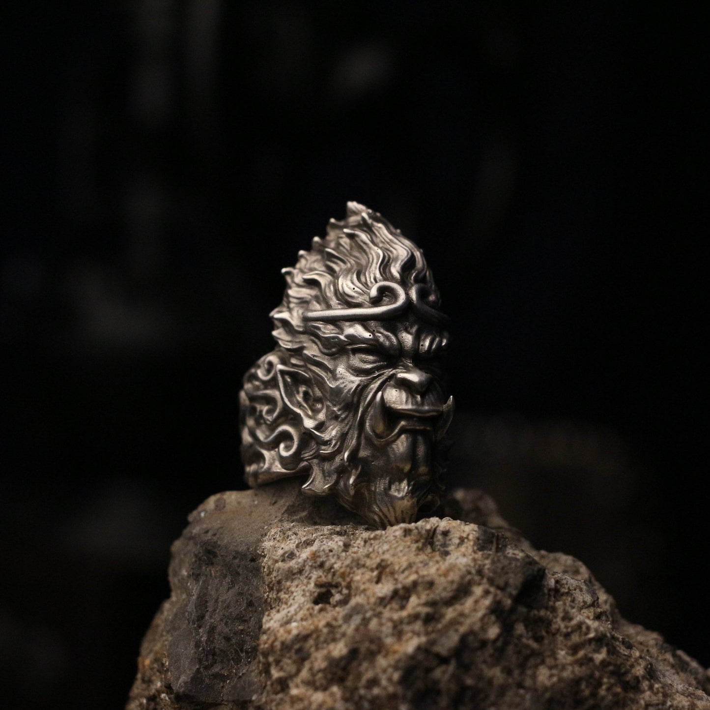Monkey King 925 silver ring, Monkey King Jewelry - Craftsman made - SATANHORN