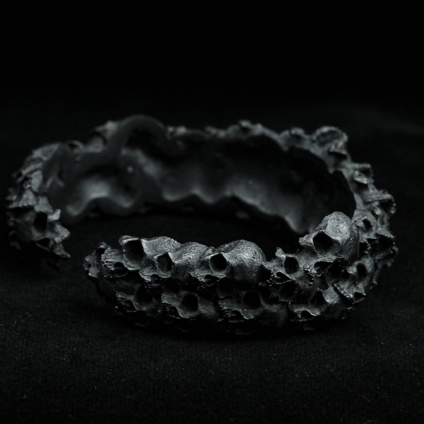 Thousand Faces Skull Bracelet, Death Ghost Bracelet, Satanic Hell Bracelet, Adjustable Size Silver Bracelet - Artisan Make Jewelry..