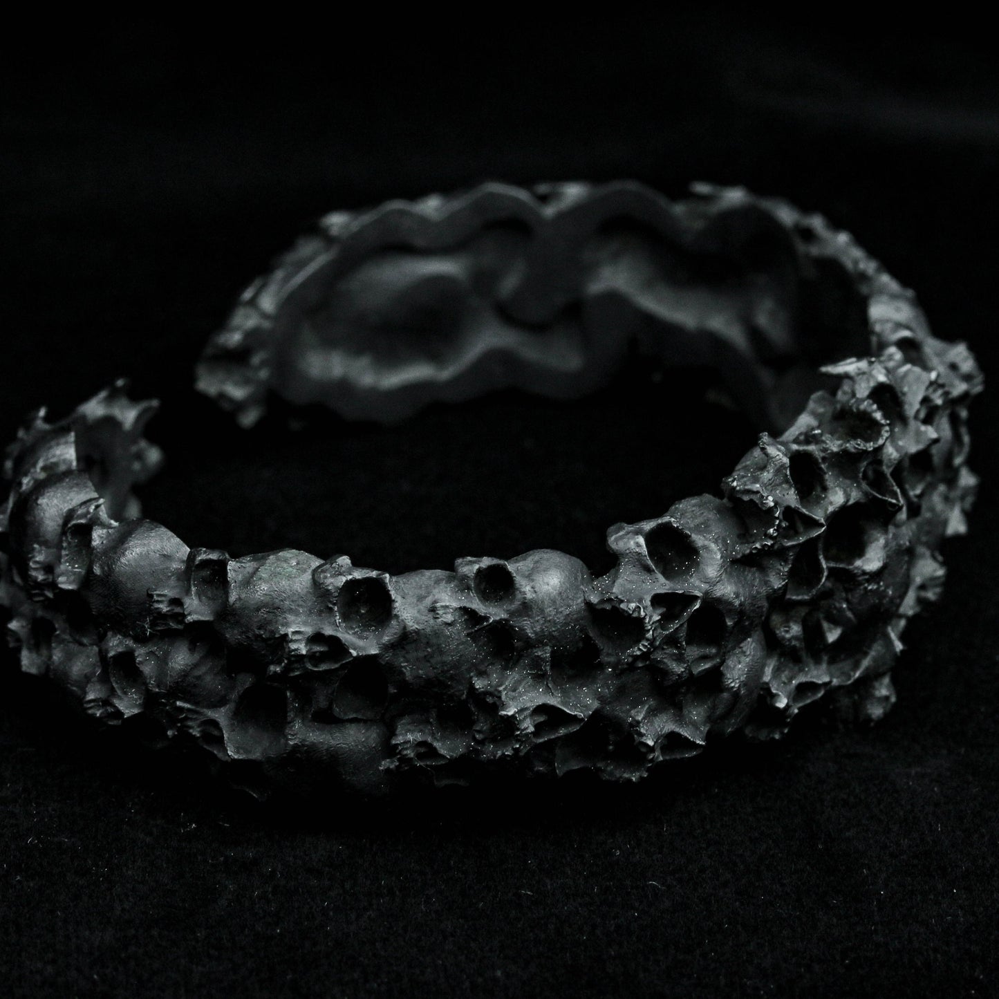 Thousand Faces Skull Bracelet, Death Ghost Bracelet, Satanic Hell Bracelet, Adjustable Size Silver Bracelet - Artisan Make Jewelry..