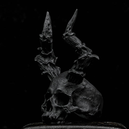 Retro demon Detail Ring ,Black Skull Ring, Horned Satan Devil Punk Biker Rings for Jewelry Unisex ring