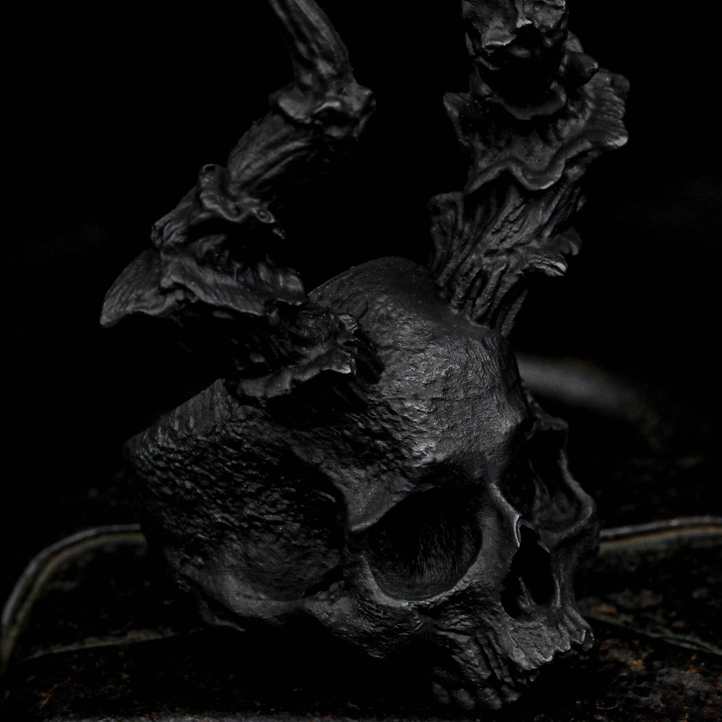 Retro demon Detail Ring ,Black Skull Ring, Horned Satan Devil Punk Biker Rings for Jewelry Unisex ring