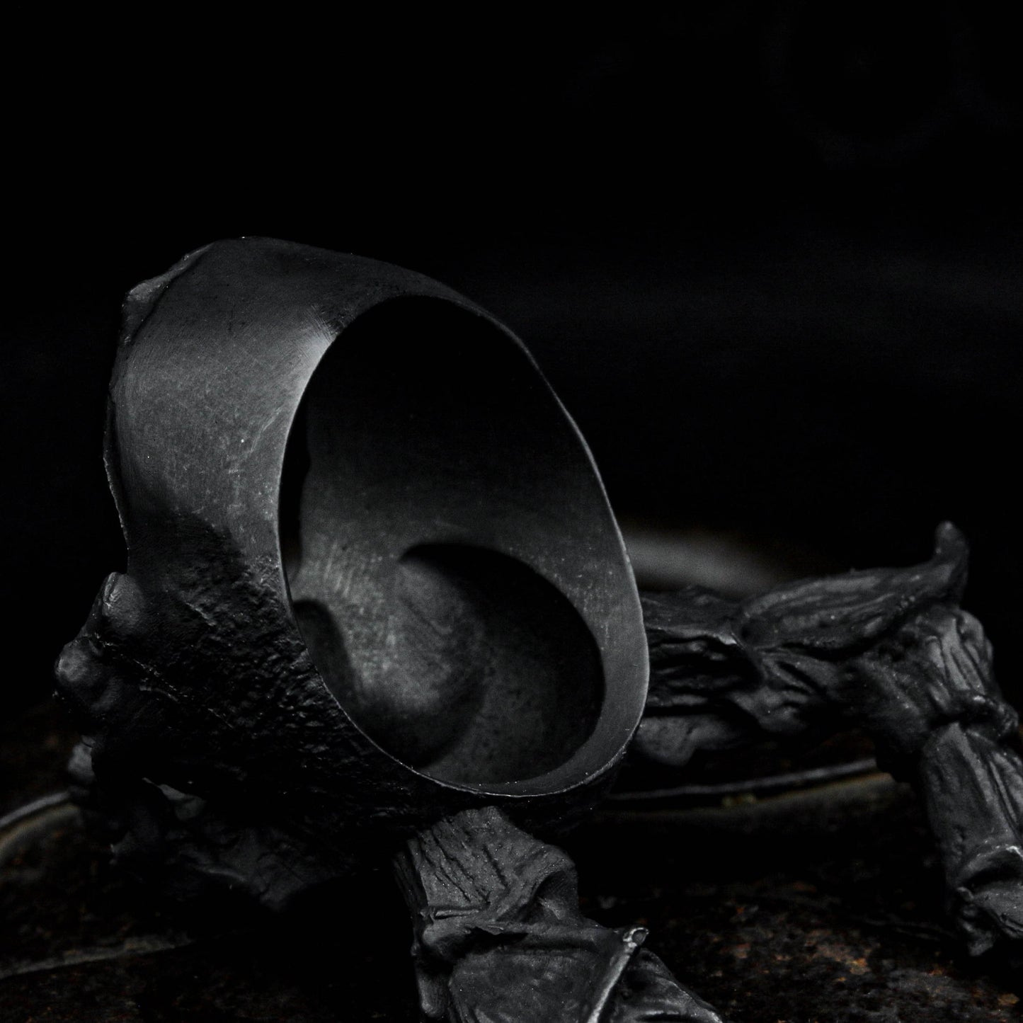 Retro demon Detail Ring ,Black Skull Ring, Horned Satan Devil Punk Biker Rings for Jewelry Unisex ring