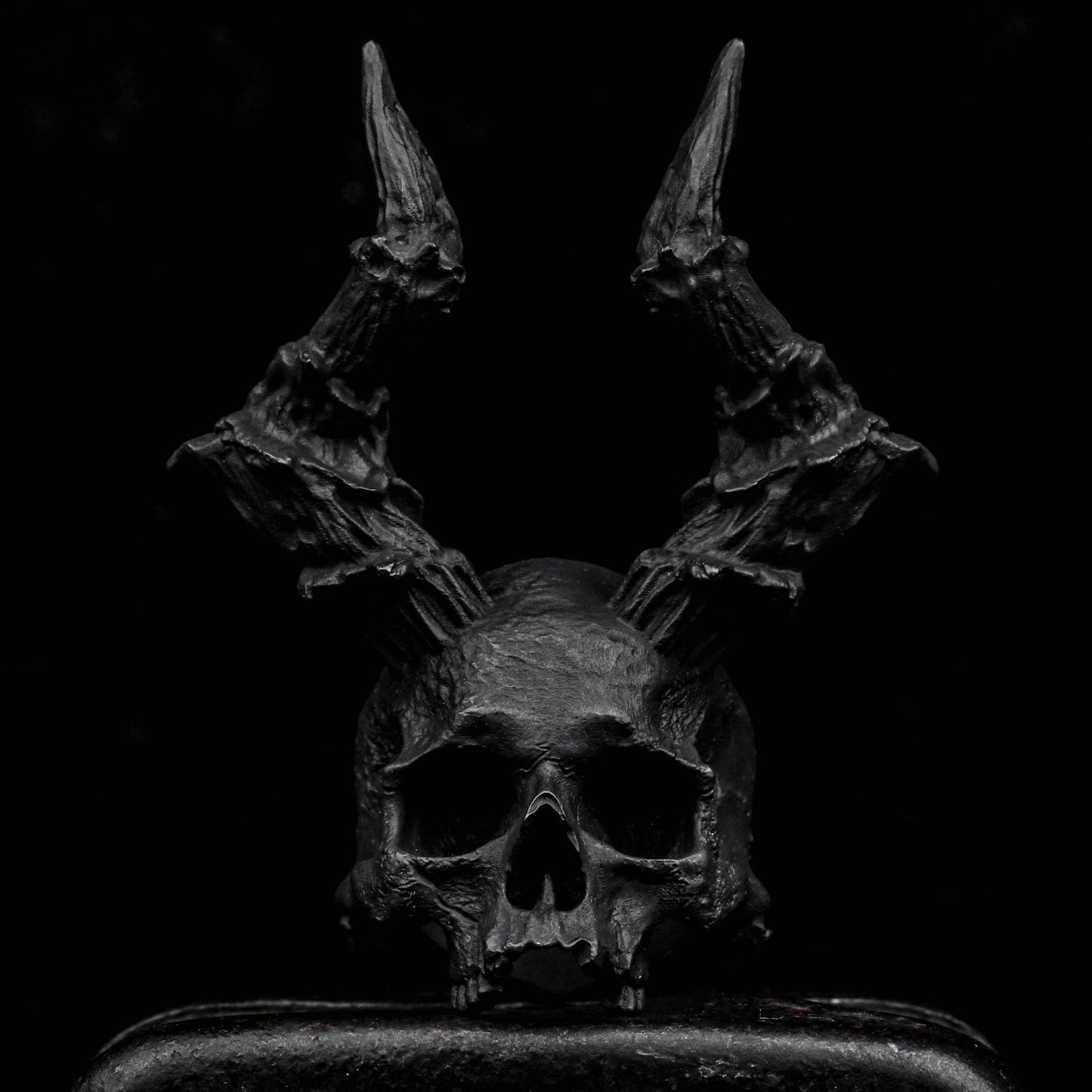 Retro demon Detail Ring ,Black Skull Ring, Horned Satan Devil Punk Biker Rings for Jewelry Unisex ring
