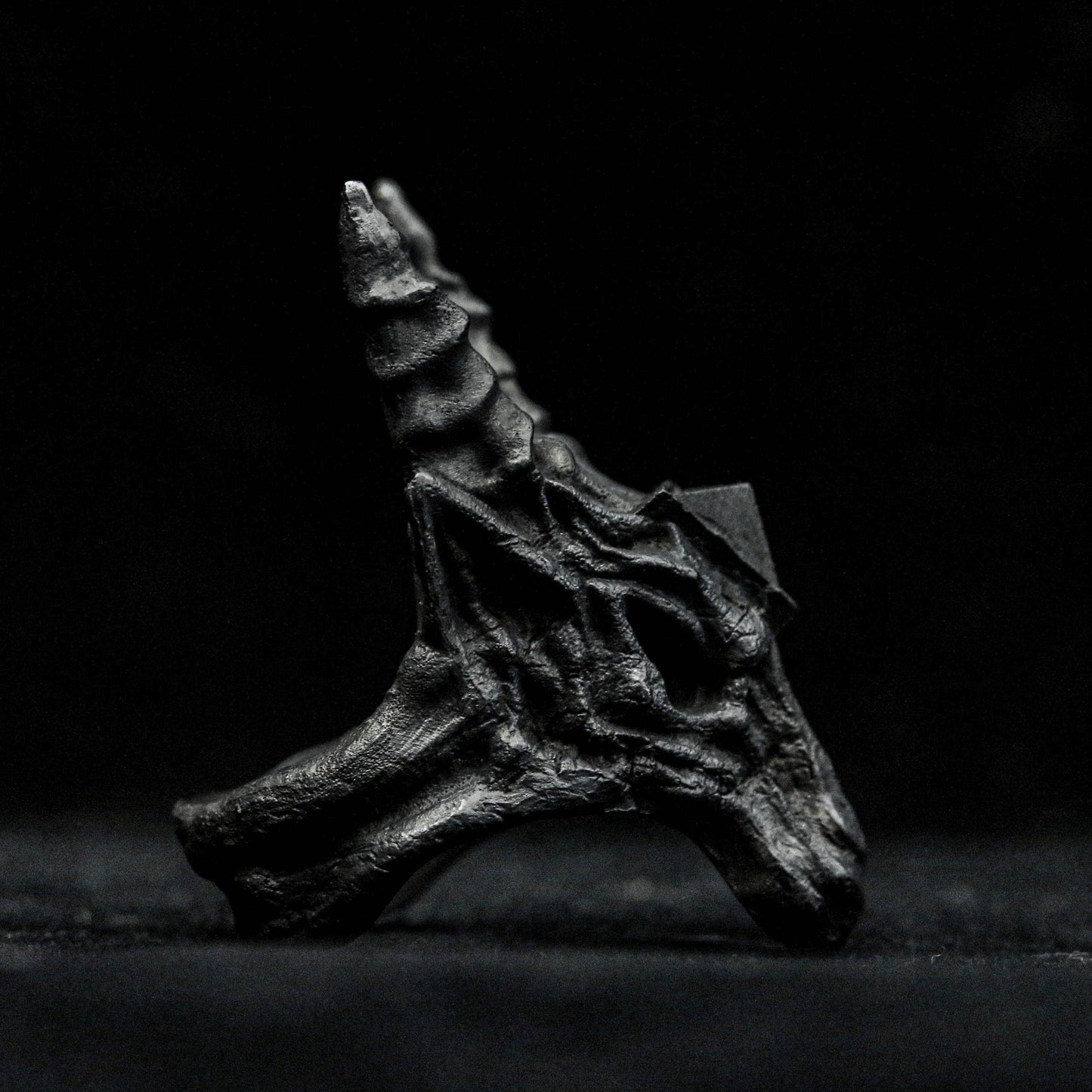 Antelope Skull Skeleton ring, Shofar skull ring, evil god ring, pan god ring, skull ring, Gothic ring, God's jewelry