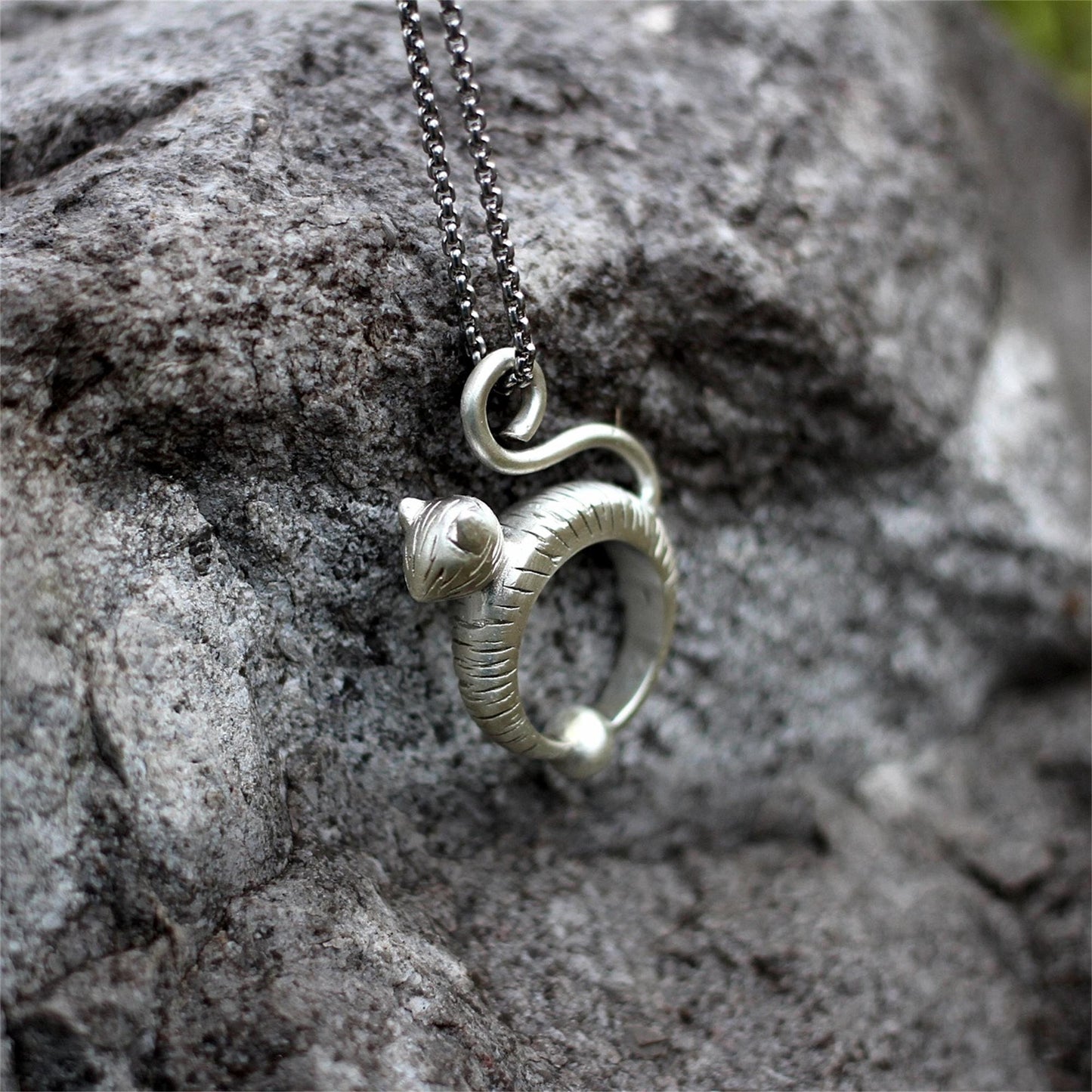 Cute Cat 925 Silver Pendant Necklace, Gift Cat Pendant Kitty Necklace Cat Necklace Small Cat Necklace Friend Gift - Craftsman Made
