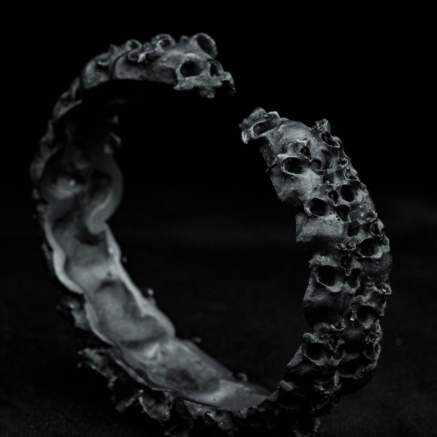 Thousand Faces Skull Bracelet, Death Ghost Bracelet, Satanic Hell Bracelet, Adjustable Size Silver Bracelet - Artisan Make Jewelry..