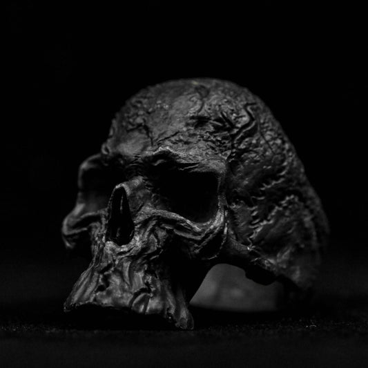 skull ring-Black Skull Ring - NEW Version - Skull Jewelry - Handmade ring, Biker ring, men's skull ring, women's skull ring