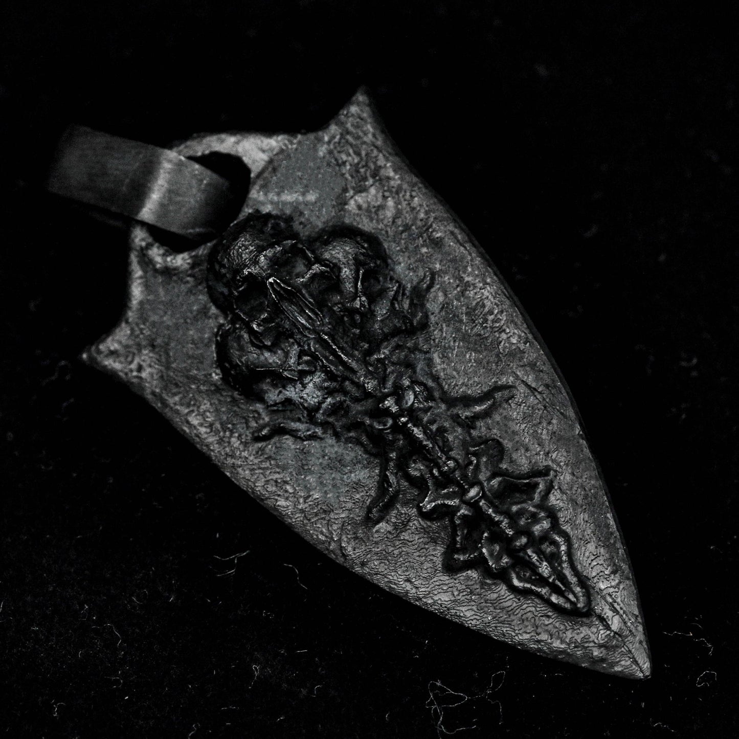 Silver Skull Necklace, Skull Shield Men Pendant, Biker Men Pendant, Symbolic Silver Skull Amulet, Oxidized Silver Necklace, Gifts