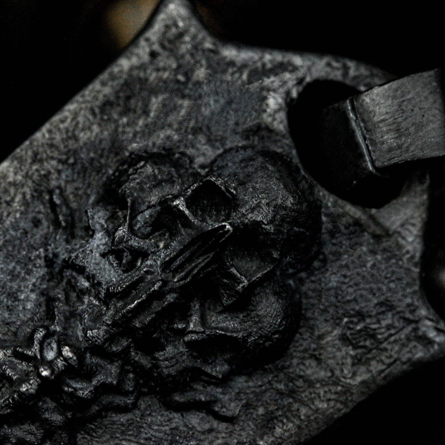 Silver Skull Necklace, Skull Shield Men Pendant, Biker Men Pendant, Symbolic Silver Skull Amulet, Oxidized Silver Necklace, Gifts