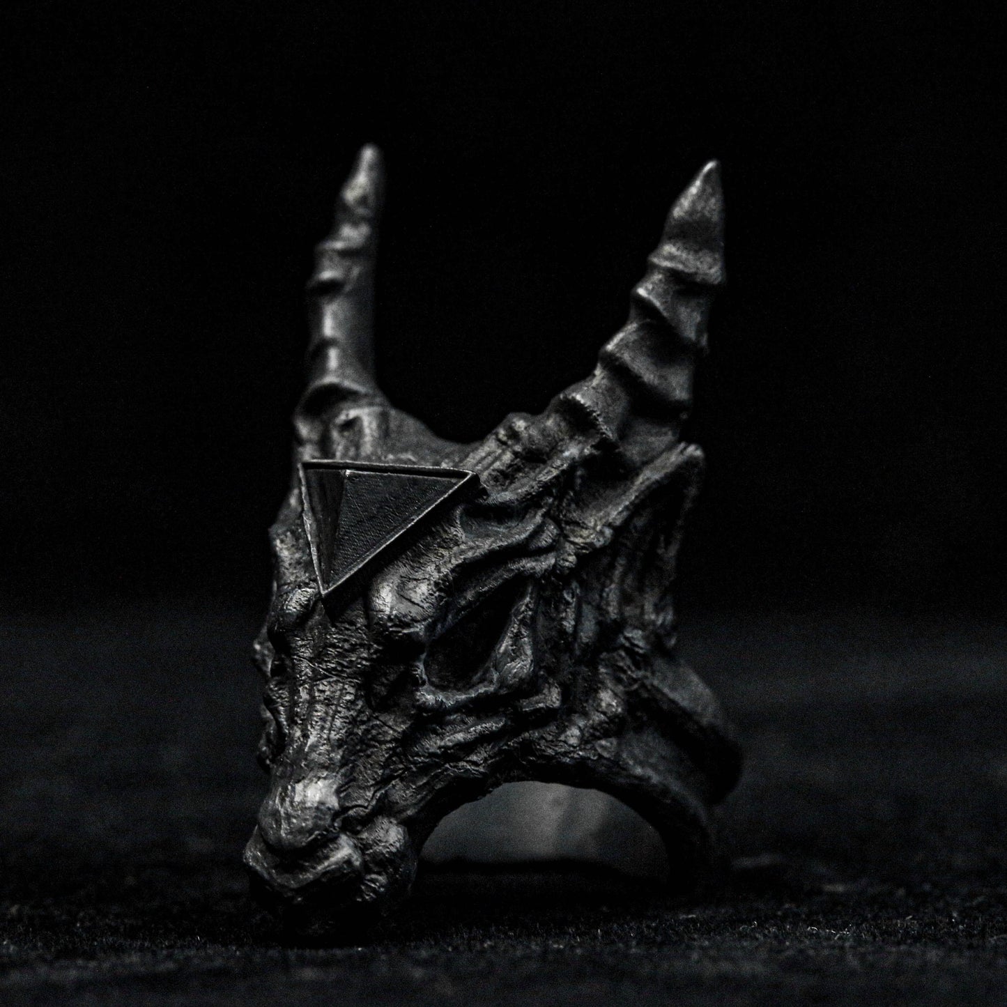 Antelope Skull Skeleton ring, Shofar skull ring, evil god ring, pan god ring, skull ring, Gothic ring, God's jewelry