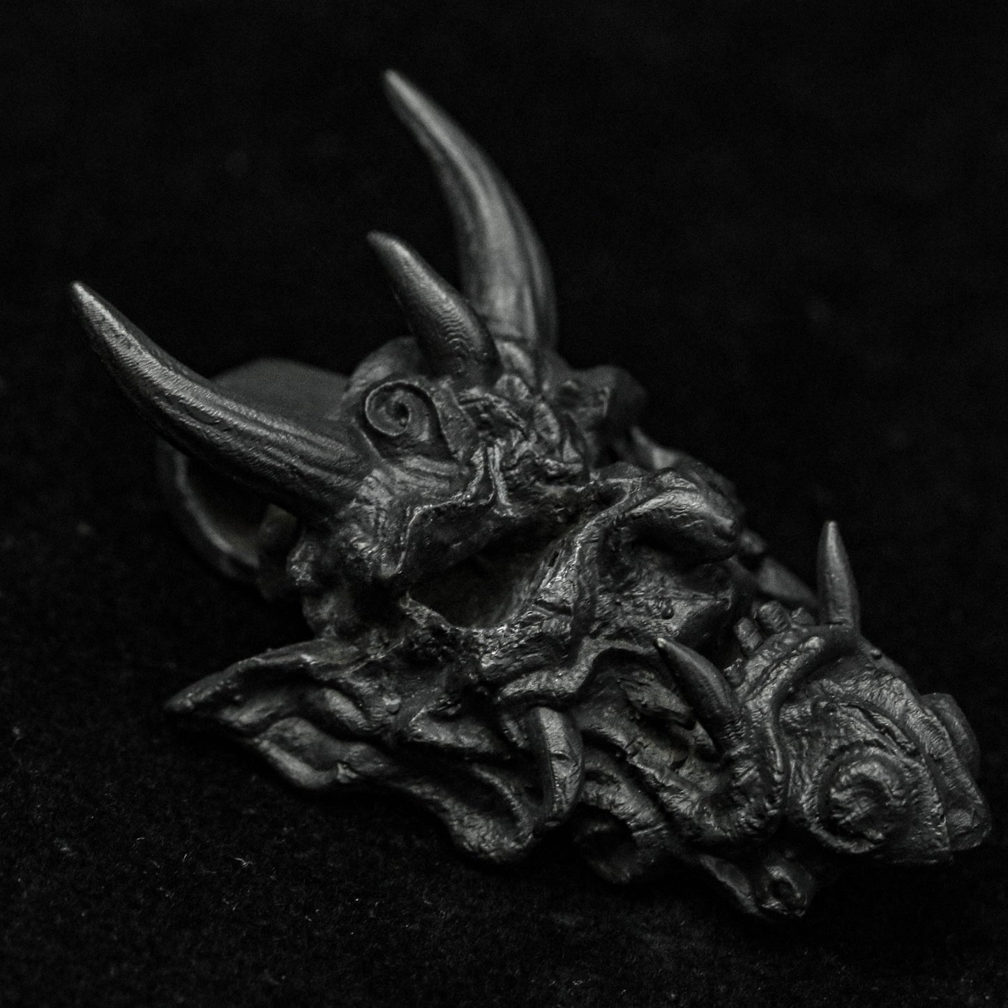 Skull pendant, Horned pendant, Long Tooth Pendant, Triangle skull pendant, Silver skull pendant, Demon Skull Pendant.