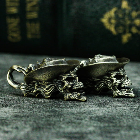 Cowboy hat skull 925 silver pendant necklace, pirate skull necklace, western cowboy pendant necklace, men's pendant necklace -Craftsman made