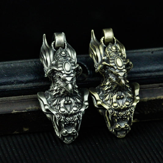 Ancient Egyptian Horus Eagle God Statue 925 Silver Pendant Necklace, Ancient Egyptian Jewelry Men's Accessories Men's and Women's Handmade