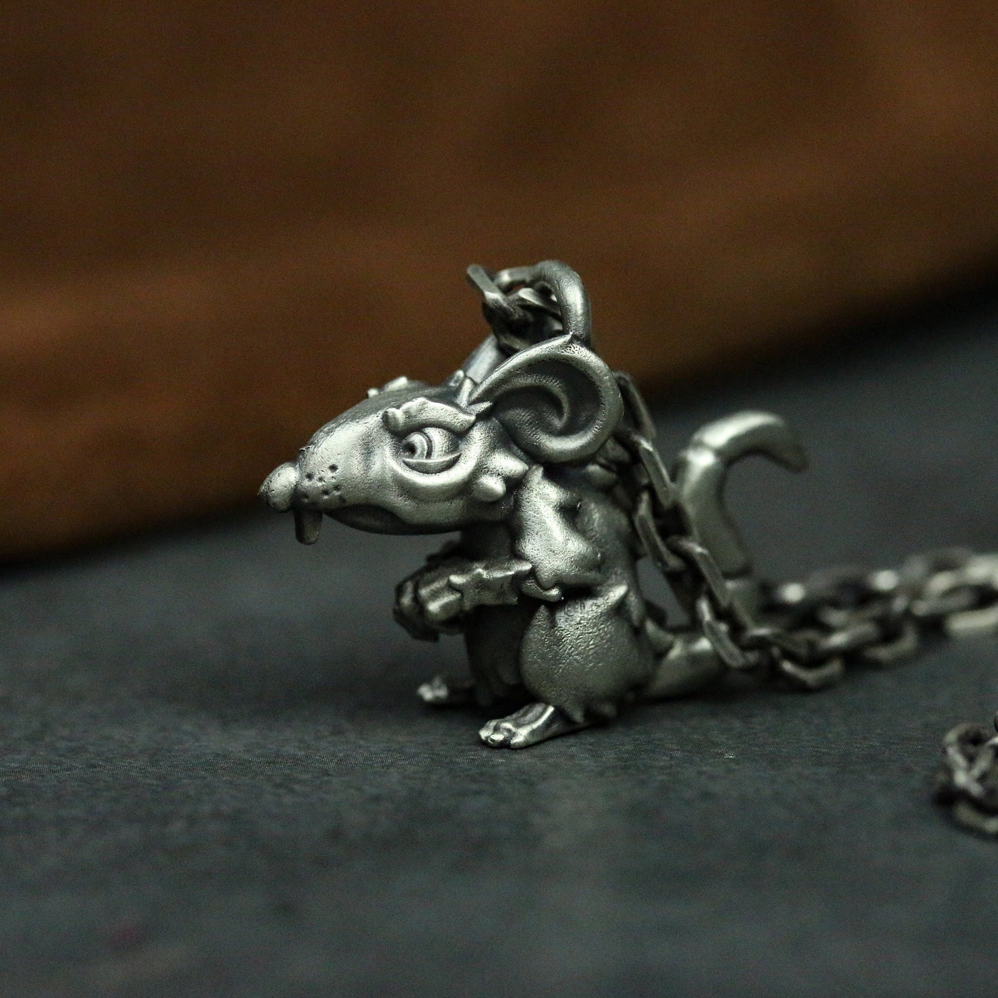 Little Mouse 925 Silver Pendant Necklace-Craftsman Made