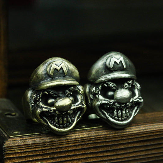 Pixel Game Memory Ring - Handcrafted 925 Silver Brass Collector Piece - SATANHORN