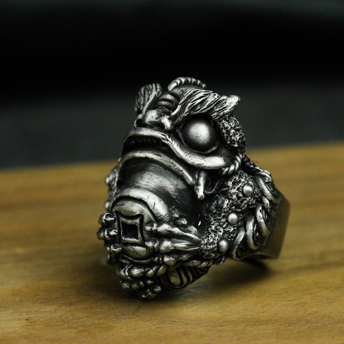 Golden Toad Lucky 925 Silver Ring, Frog Toad Ring, Money Copper Ring,925 sterling silver ring handmade jewelry - SATANHORN
