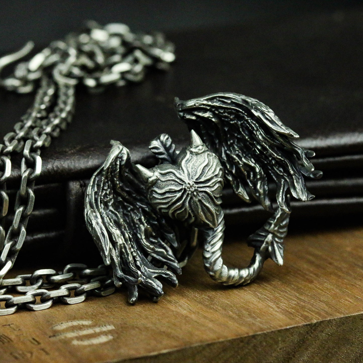 Angel and Demon 925 Silver Pendant Necklace, Angel Wings Pendant, Devil Wings Pendant, Couple Jewelry-Craftsmen made