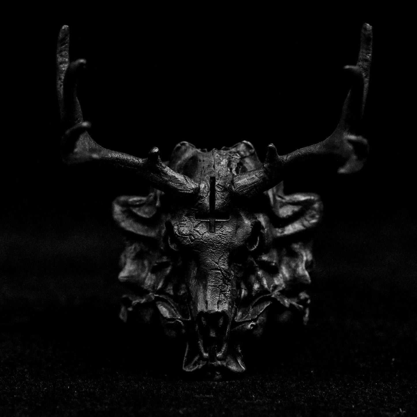 Skull Antler Desert Ring,Antlers Skull Silver Ring, Mule Deer Antler Ring, Deer Head Ring, Animal Ring.