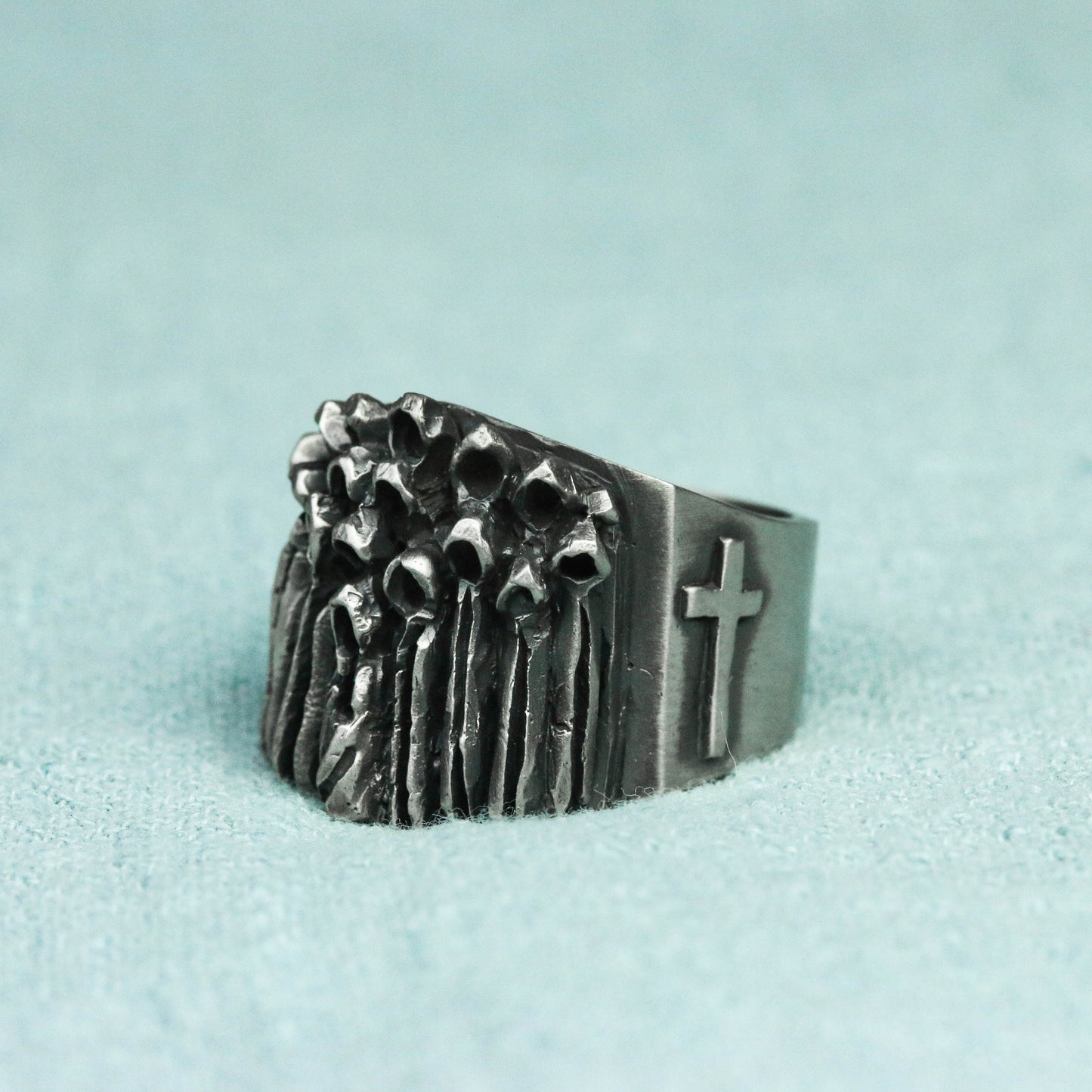 Cross Christian believer 925 Silver Ring, people of faith cloak silver brass ring, unique handmade ring-Craftsman made - SATANHORN