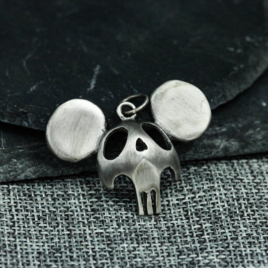 925 Silver Handmade Hip-Hop Style Big Ears Skull Light Luxury Small Necklace/Charm/Pendant