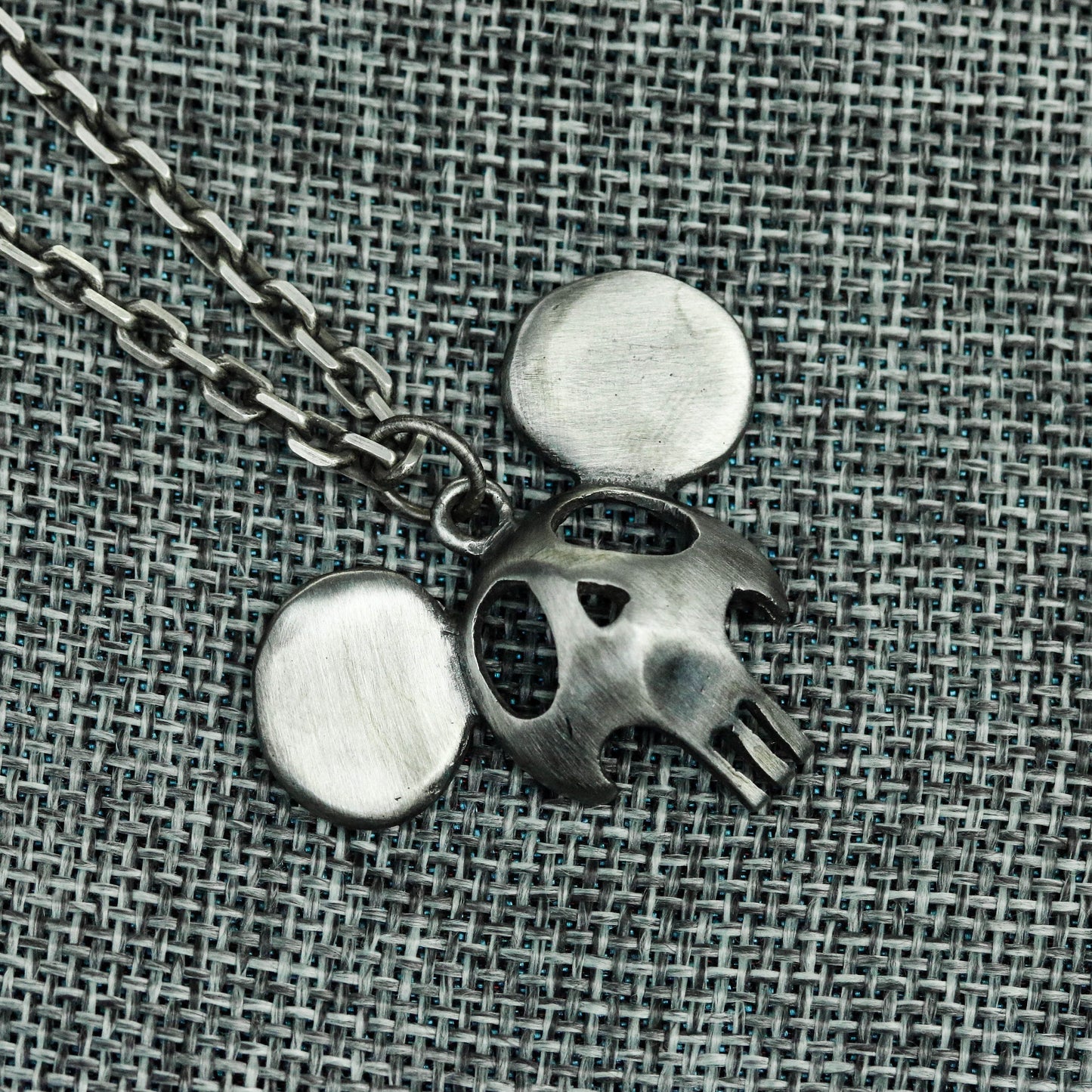 925 Silver Handmade Hip-Hop Style Big Ears Skull Light Luxury Small Necklace/Charm/Pendant