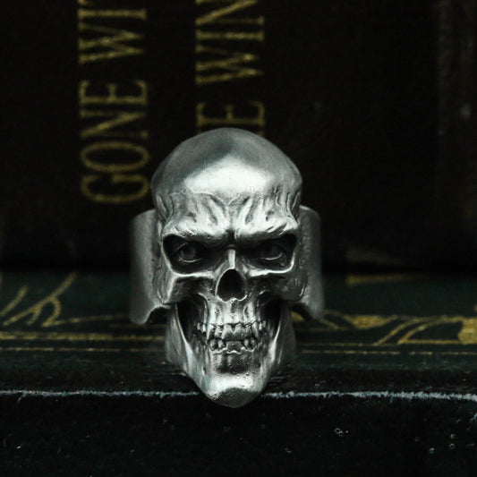 Patriotic Skull Signet Ring - Artisan-Crafted 925 Silver Heritage Collection - SATANHORN