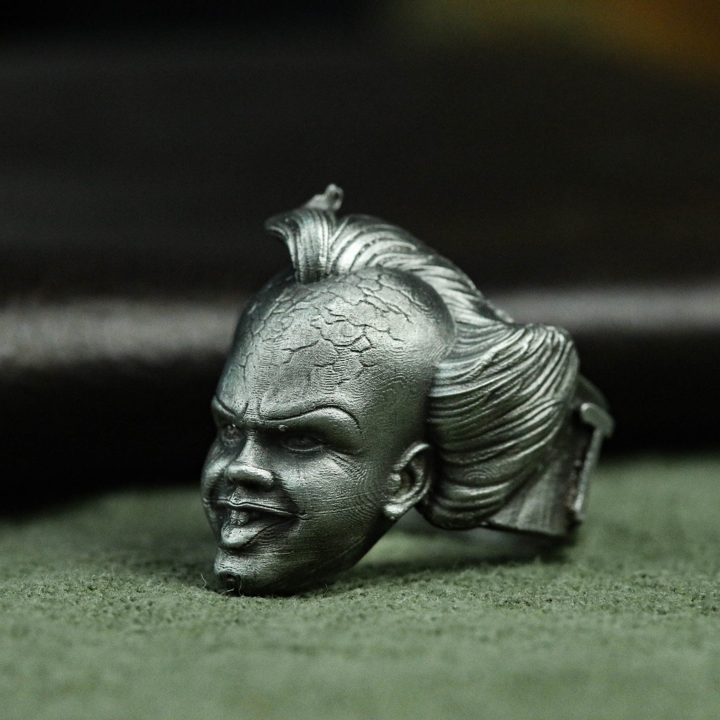 Carnival Horror Face Ring - Gothic Clown 925 Silver Collector Ring - SATANHORN
