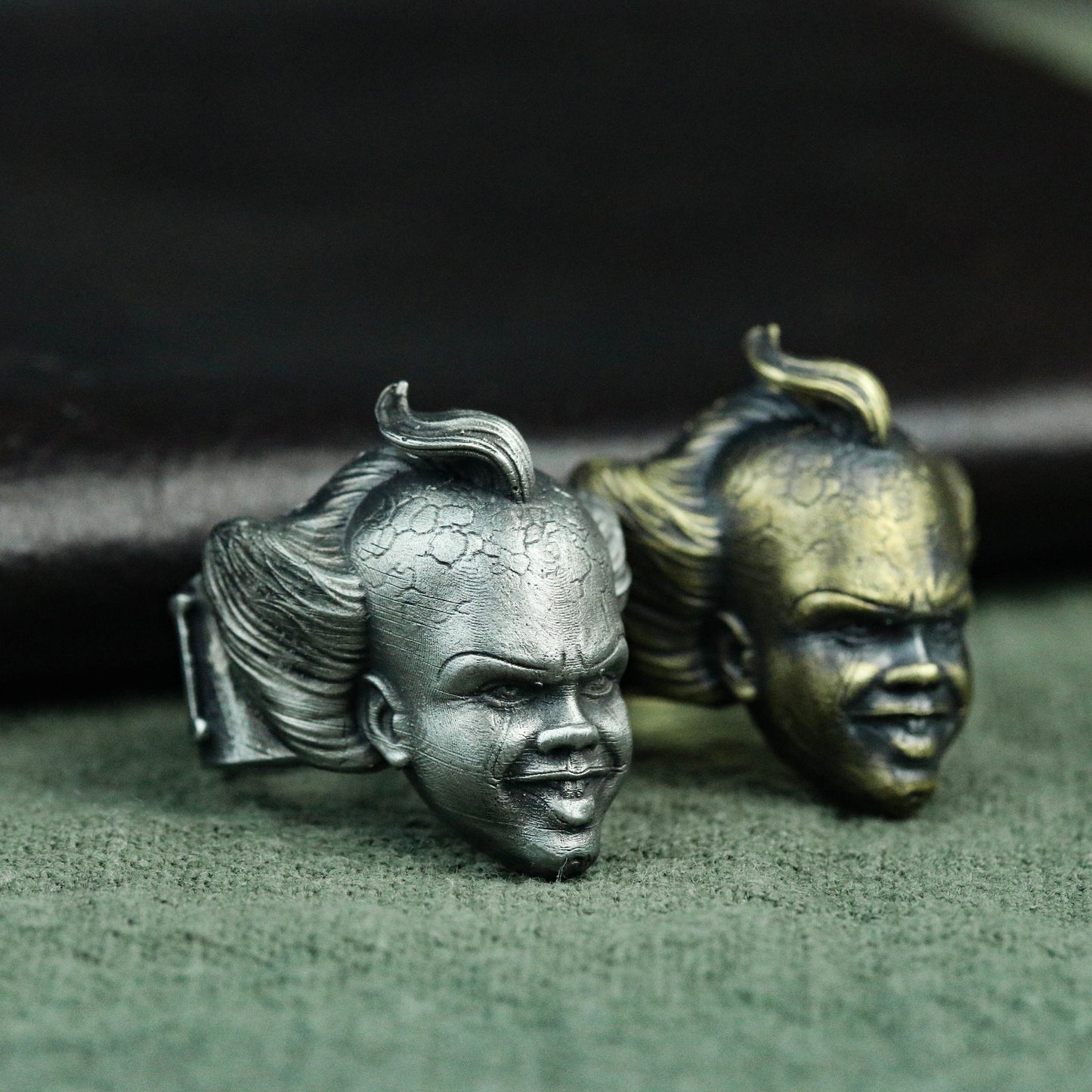 Carnival Horror Face Ring - Gothic Clown 925 Silver Collector Ring - SATANHORN