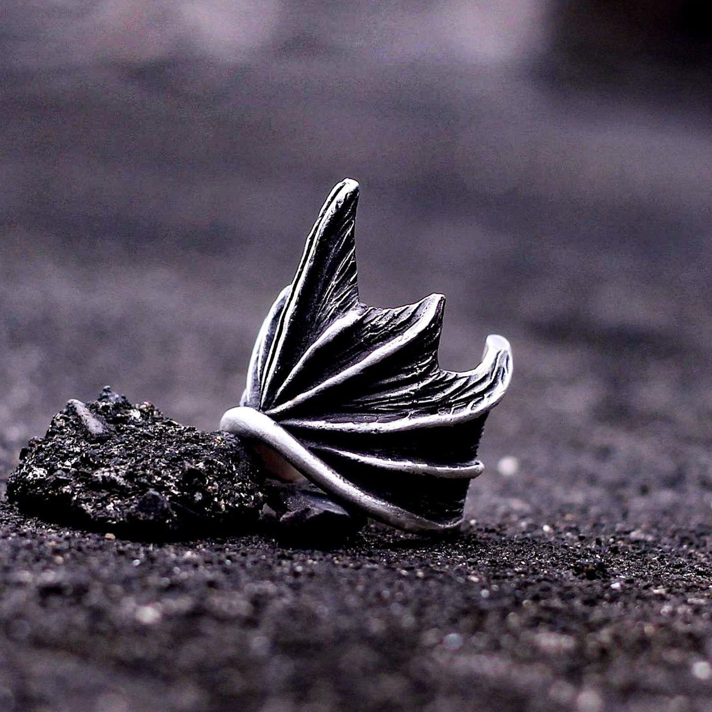 Gothic Devil Wings 925 Silver Ring, Devil Ring, Crown Ring, Wing Silver Ring, Men's Ring, Gothic Ring-Craftsmen made - SATANHORN