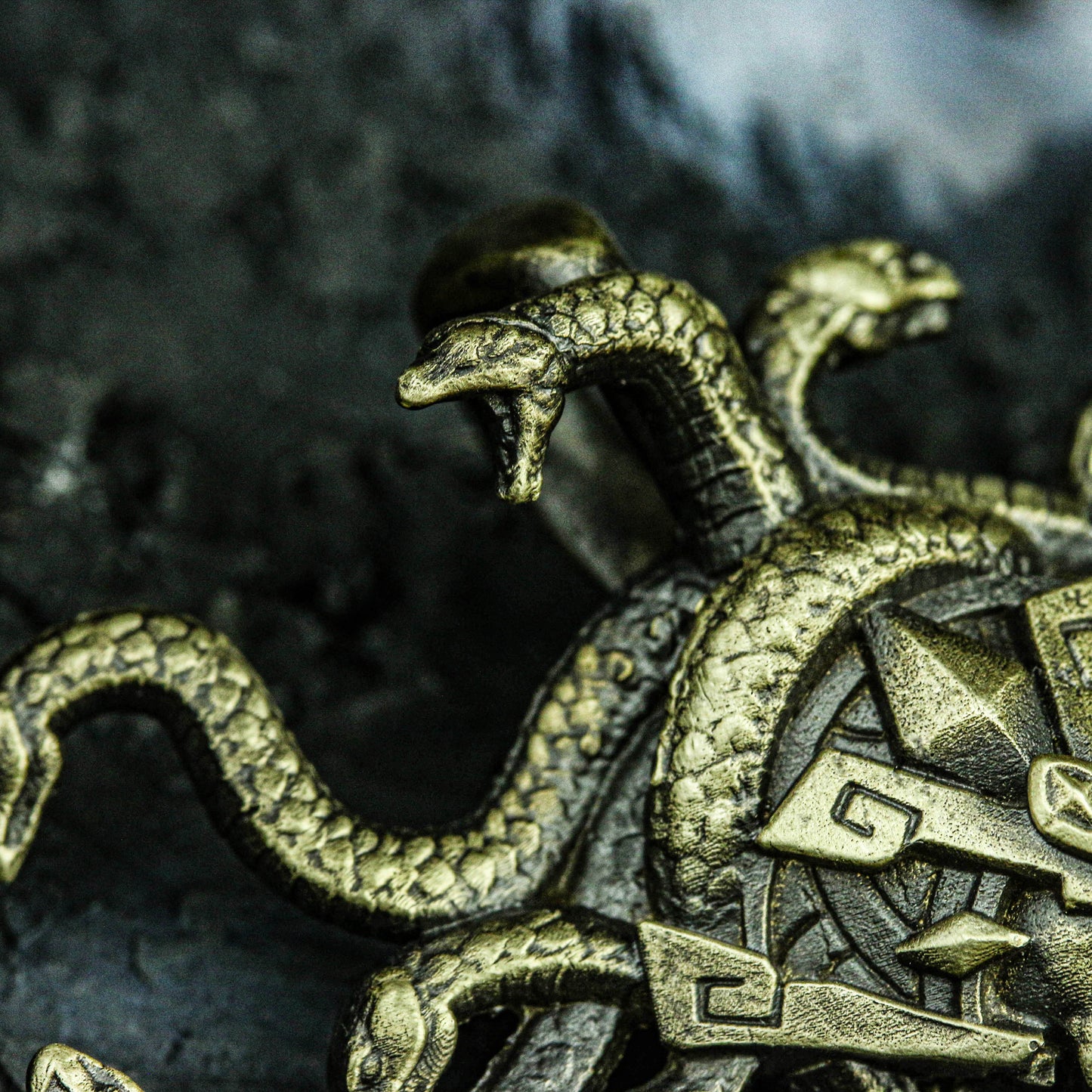 Quetzalcoatl serpent Mayan Priest Snake God Skull Brass Pendant Medusa Craftsman Necklace Brass 925 silver handmade custom jewelry