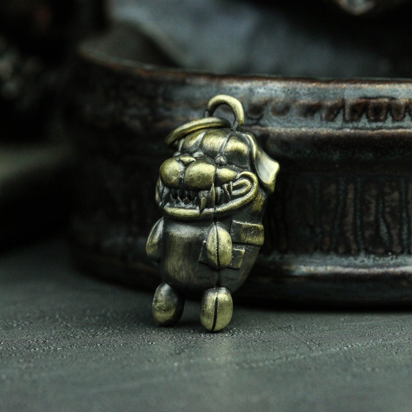 Vicious Dog pendant,Brass Solid Pendant,Violent Dog pendant,Bully Dog Pendant Brass 925 silver handmade custom jewelry