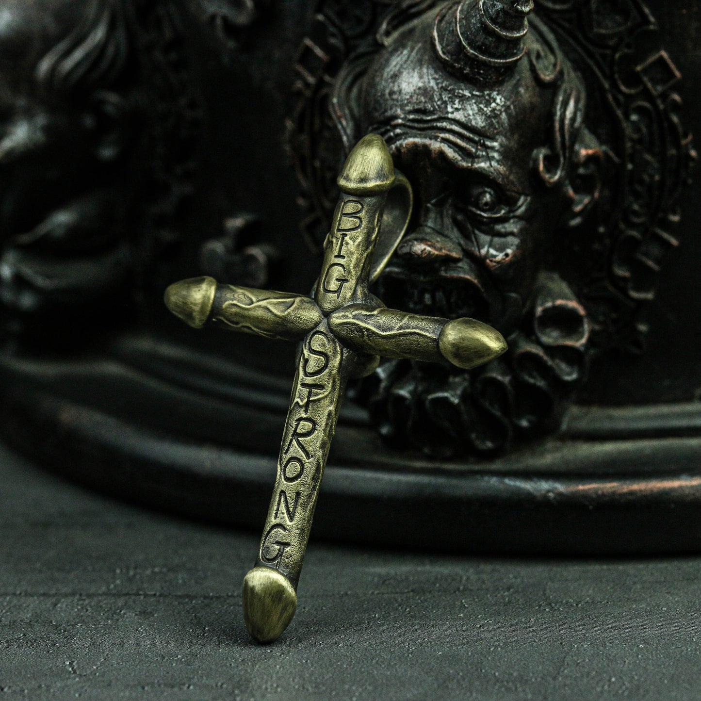 Penis Cross 925 silver pendant necklace, genital tough guy pendant, strong cross religious belief Brass 925 silver handmade custom jewelry
