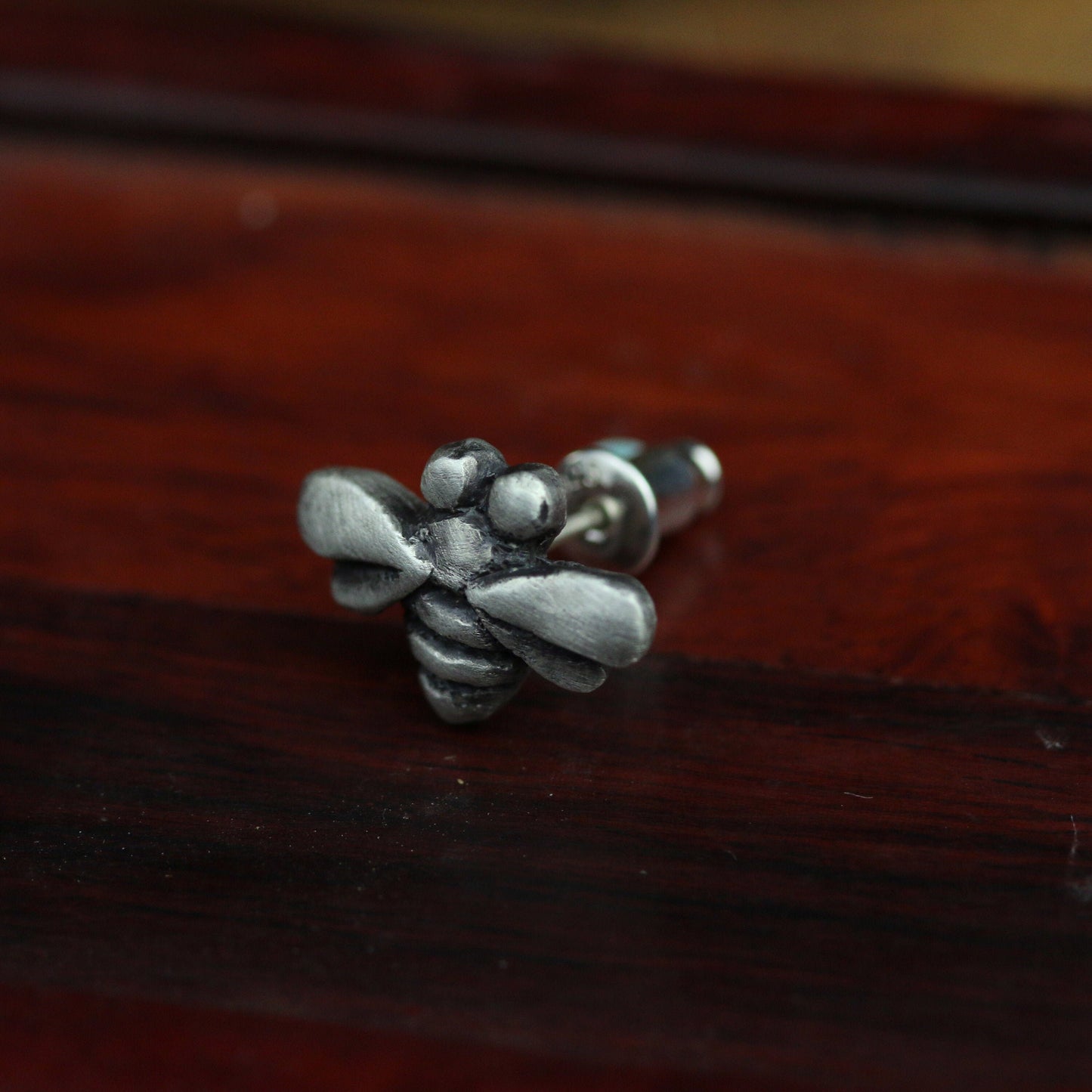 Bee sterling silver earrings