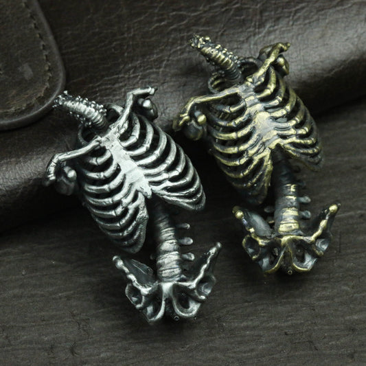 Human skeleton 925 silver necklace pendant, anatomical necklace pendant, 925 silver accessories, bone personality necklace pendant