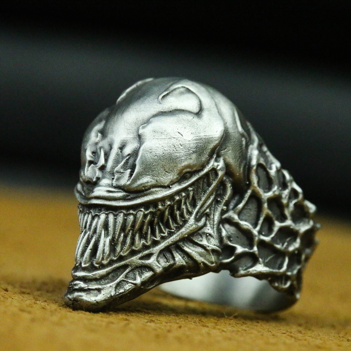 Symbiosis Skull Ring - Handcrafted 925 Silver Statement Jewelry for Men - SATANHORN