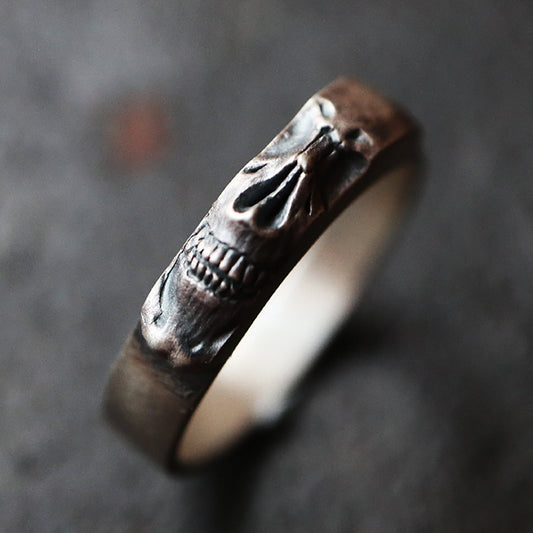 sterling silver Skull ring, skull jewelry, silver skull ring,Skull Jewelry, Silver Band, Men's Silver Ring