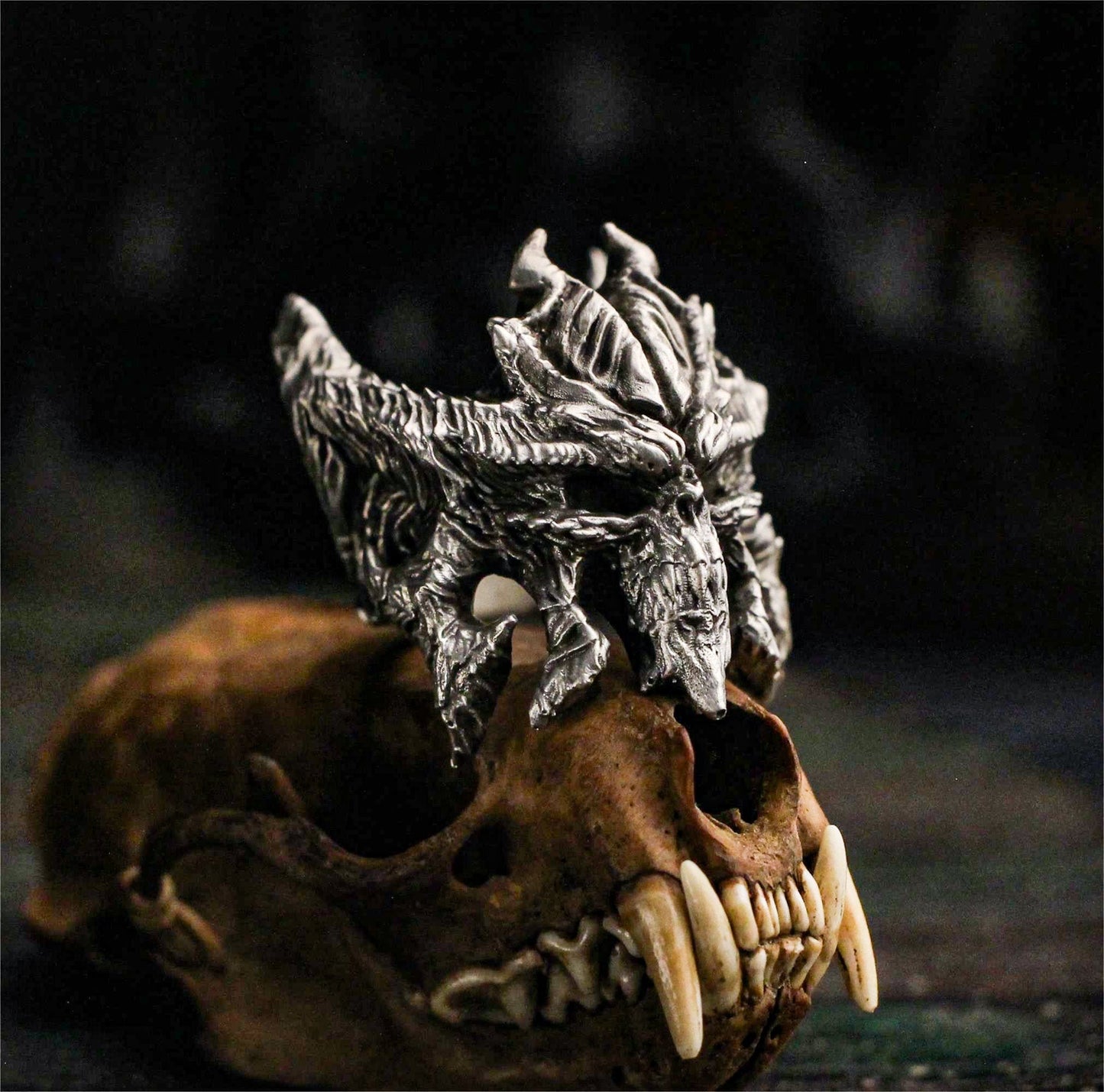 Shadow Lord Ring - 925 Sterling Silver Diabolical Power Symbol Jewelry - SATANHORN