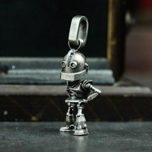 Iron Giant 925 silver pendant necklace, robot silver necklace, Iron Giant, men's pendant, gift for him-Craftsmen made - SATANHORN