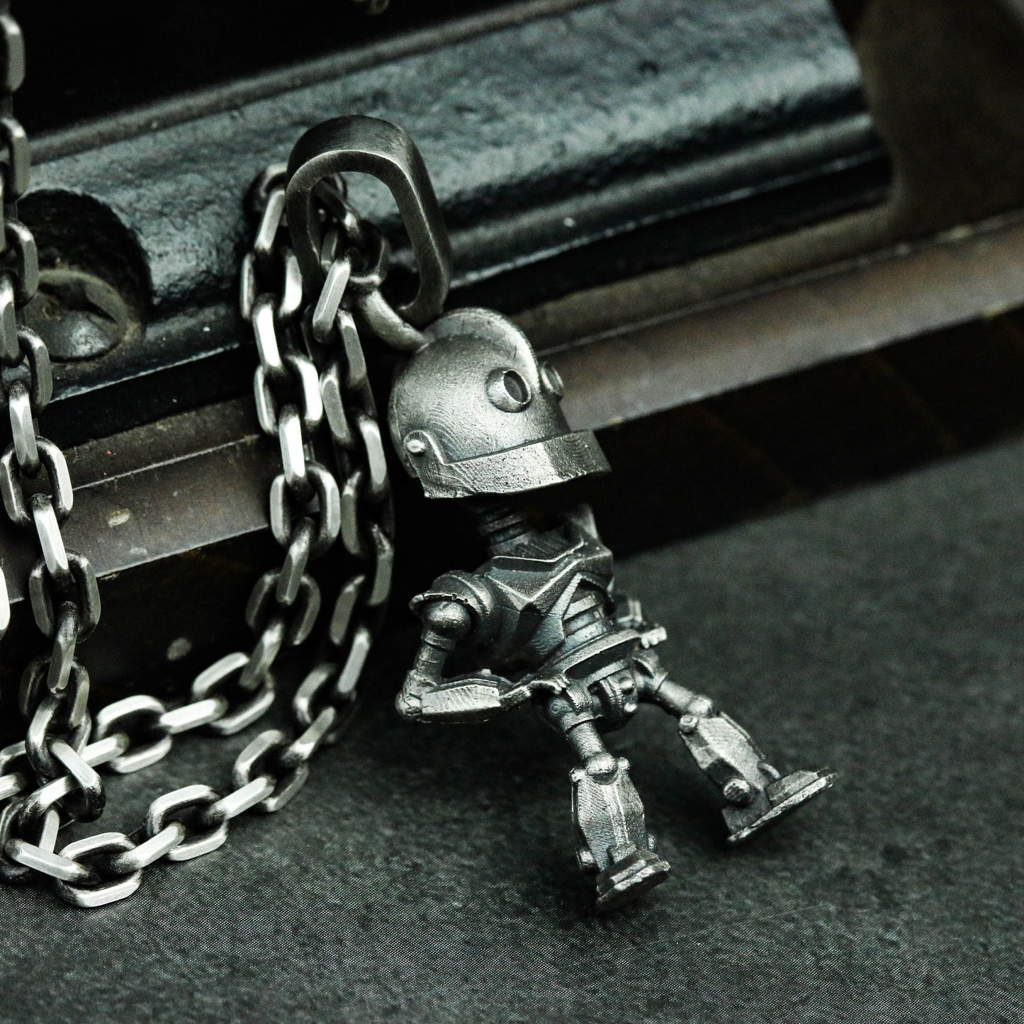 Iron Giant 925 silver pendant necklace, robot silver necklace, Iron Giant, men's pendant, gift for him-Craftsmen made