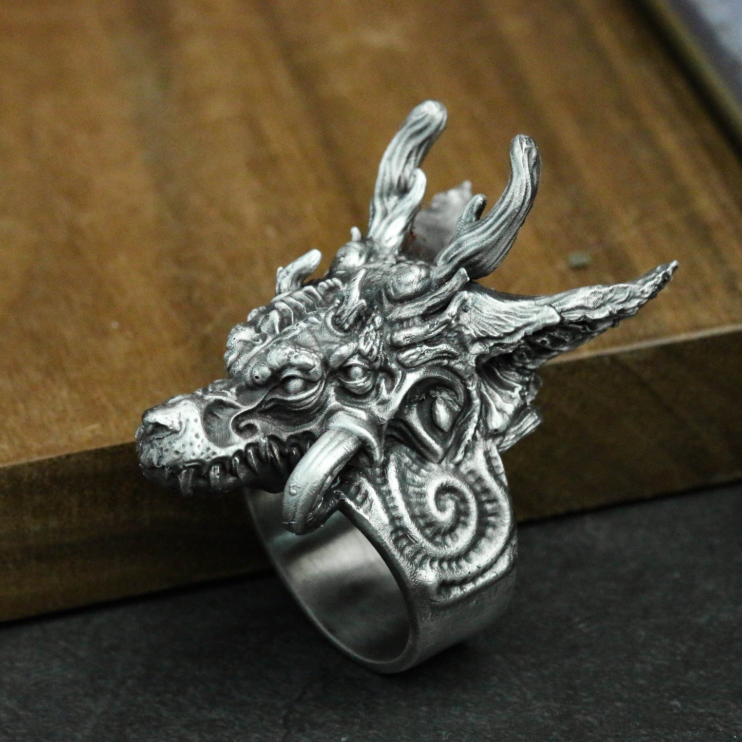 Dragons Nine Sons-ChaoFeng-925 Silver Ring-Handmade Ring-Myths and Legends