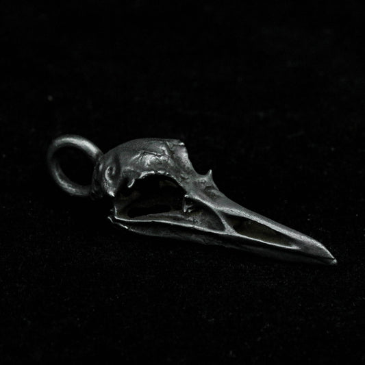 Skull pendant, animal skull silver pendant, pointed crow pendant 925 sterling silver skeleton auspicious bird god bird raven Indian style